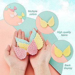 AHADEMAKER 50Pcs 5 Colors Cloth Embossed Wing Ornament Accessories&nbsp;FIND-GA0002-54