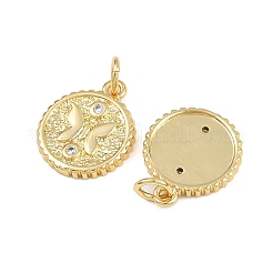 Brass Micro Pave Cubic Zirconia Pendants&nbsp;KK-A269-18G