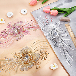 3D Flower Organgza Polyester Embroidery Ornament Accessories&nbsp;PATC-WH0008-03C