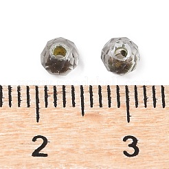 透明ガラスシードビーズ 130個 10g  ラウンド  多面カット  サドルブラウン  4x3mm  穴：1mm&nbsp;LS-GLAA-V001-07B