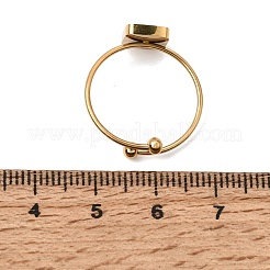 長方形の304ステンレススチール製オープンカフバングル（ベゼルトレイ付き）  イオンプレーティング（ip）  長持ちメッキ  18KGP本金メッキ  内径：0.73インチ（1.85cm）  トレイ：8x6mm&nbsp;SA-CBABF3F-04G-01