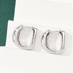 Brass D-Shaped Hoop Earrings&nbsp;EJEW-Q016-17P