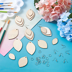 DIY Unfinished Wooden Pendant Earring Making Kits&nbsp;DIY-YS0001-16