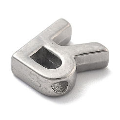304ステンレススチールチャーム  レターチャーム  文字r  9.5x8x3mm  穴：1.6mm&nbsp;STAS-R138-07P-R