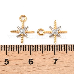イオンプレーティング（IP）304ステンレススチールチャーム  スターのチャーム  ゴールデン·ステンレス鋼色  12.5x10x1.3mm  穴：1.5mm&nbsp;STAS-F293-42GP-01
