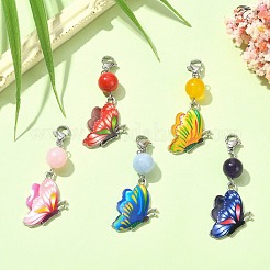 Butterfly Alloy Enamel Pendant Decorations&nbsp;HJEW-JM01191