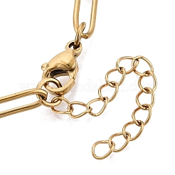 4MM Unisex 304 Stainless Steel Paperclip Chain Necklaces&nbsp;STAS-Q113-14G-04