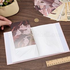 紙カバーインタースティシャルアルバムブック  ラミネートされたアート ペーパー スリップイン ポケット フォト ホルダー メモリアル ブック  ラミネート加工された 100 インチの写真 6 枚用  PPプラスチックシート付き  ピンク  165x124x52mm&nbsp;AJEW-CP0011-01B