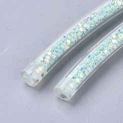 環境に優しいPVC合成ゴムコード  内側にスパンコール/スパンコール付き  アクアマリン  6mm  約0.98~1.31ヤード（0.9~1.2m）/連&nbsp;RCOR-Q017-04