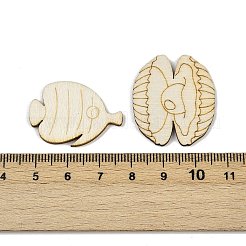 未完成の木製切り抜き25個  DIYクラフトホームデコレーション用品  混合図形  14.5~35x15~39.5x2mm&nbsp;WOOD-P020-01A