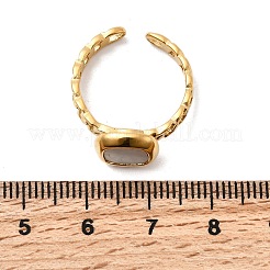 304 Stainless Steel with Shell Open Cuff Rings&nbsp;RJEW-K248-21G