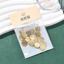 シーグレース真鍮ペンダント  フラットラウンドのチャーム  ニッケルフリー  空白タグのスタンプ  18KGP本金メッキ  10x10x1mm  穴：1.4mm&nbsp;XGRQ29867-384G