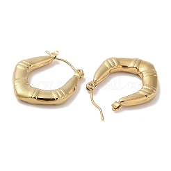 Rhombus 201 Stainless Steel Half Hoop Earrings for Women&nbsp;EJEW-G385-37G