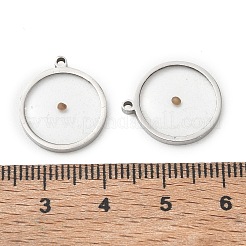 304ステンレスペンダント  ステンレス鋼色  フラットラウンドのチャーム  17x15x2.5mm  穴：1.4mm&nbsp;SA-CBA5608-07A-P