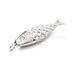 Rack Plating Brass Micro Pave Clear Cubic Zirconia Pendants&nbsp;KK-G416-11P