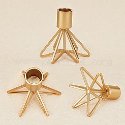 鉄キャンドルホルダー  完璧なホームパーティーの装飾  コラム  ゴールドカラー  3-3/8x3インチ（85x75mm）&nbsp;AJEW-WH0171-59A