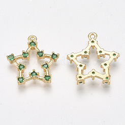 Brass Cubic Zirconia Pendants&nbsp;KK-T038-505D