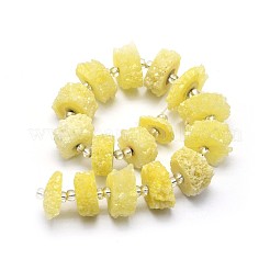 Natural Druzy Quartz Crystal Beads Strands&nbsp;G-F582-B02