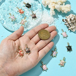 12Pcs 6 Colors Alloy Enamel Pendants&nbsp;FIND-YW0004-60
