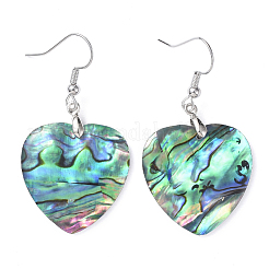 Abalone Shell/Paua Shell Dangle Earrings&nbsp;EJEW-K081-02