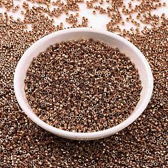シリンダーシードビーズ  メタリックカラー  均一サイズ  キャメル  2x1.5mm  穴：0.8mm  約888個/10g&nbsp;X-SEED-H001-D02