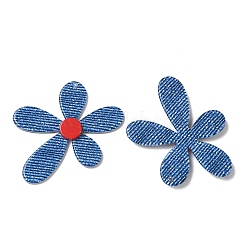 デニムカラーのアクリル製ビッグペンダント  花のチャーム  藤紫色  53x52x5mm  穴：1.8mm&nbsp;FIND-C088-03