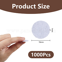 フラットラウンドいフェルト生地1000枚  子供のためのDIY工芸品の縫製アクセサリー  ホワイト  19x1mm&nbsp;DIY-DC0003-89B