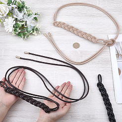 3Pcs 3 Colors PU Leather Rope Knot Tie Waist Belly Belts for Women&nbsp;AJEW-CL0003-71B