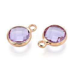 Golden Tone Brass Glass Charms&nbsp;GLAA-ZX008-24I-G