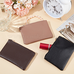 3Pcs 3 Colors Litchi Print PU Leather Zip Pouches&nbsp;ABAG-CP0001-07