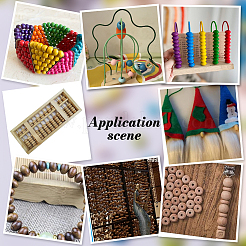 140pcs 7 colors Dyed Natural Beech Wood Beads&nbsp;WOOD-PH0003-11
