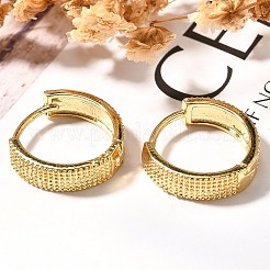 ラックメッキリング真鍮フープピアス女性用  カドミウムフリー＆鉛フリー  長持ちメッキ  18KGP本金メッキ  16x4.5mm&nbsp;EJEW-C125-13G