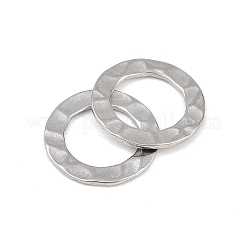 304ステンレススチールリンクリング  テクスチャードフラットリング  ステンレス鋼色  15x1.5mm  内径：10mm&nbsp;STAS-G344-14P