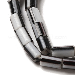 手作りのネパールランプワークビーズ  縞模様の列  ブラック  3.5~8x3.5~5mm  穴：1.2mm  約91~101個/連  25.59~26.38''（65~67センチメートル）&nbsp;LAMP-B023-04B-04