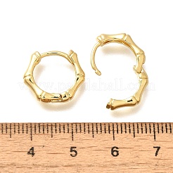 Rack Plating Bamboo Brass Hoop Earrings for Women&nbsp;EJEW-C125-10G