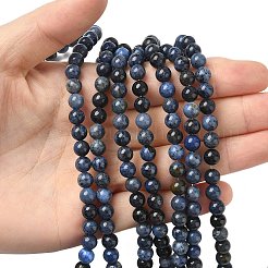 Natural Grade AA Dumortierite Quartz Round Bead Strands&nbsp;G-P075-43-6mm