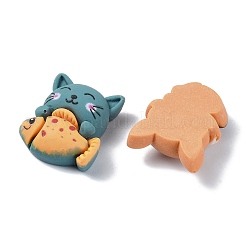 動物テーマの不透明樹脂デコデンカボション  猫と魚/ウサギとニンジン/パンダと竹  混合図形  ミックスカラー  16~20.5x16~19.5x7~8mm&nbsp;RESI-G088-04