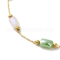 304 Stainless Steel with Glass Necklaces&nbsp;LS-NJEW-B077-09G