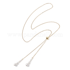 Adjustable Brass Cable Chain Lariat Necklaces&nbsp;NJEW-TA00229