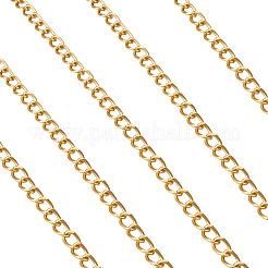 アルミカーブチェーン  溶接されていない  ゴールドカラー  11.5x8x1.8mm&nbsp;X-CHA-T001-22G