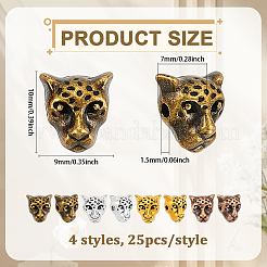 100Pcs 5 Styles Tibetan Style Alloy Beads&nbsp;TIBE-PH0002-40