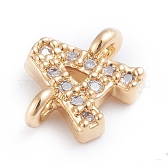 Brass Micro Pave Cubic Zirconia Letter Links&nbsp;ZIRC-I042-16G-A