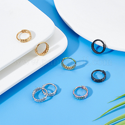 8Pcs 4 Colors Twisted Ring Hoop Earrings for Girl Women&nbsp;STAS-DC0008-52