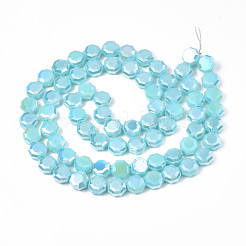 Electroplate Opaque Solid Color Glass Beads Strands&nbsp;EGLA-N002-27-A05