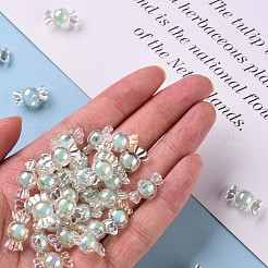 透明なアクリルビーズ  二層ビーズ  ABカラー  キャンディ  アクアマリン  9x17x8.5mm  穴：2mm  約960個/500g&nbsp;TACR-S152-03B-SS2111
