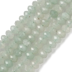 天然石グリーンアベンチュリンビーズ連売り  多面カット  ロンデル  ダークシーグリーン  5.5~6.5x4.5mm  穴：1mm  約91~94個/連  15.35''（39cm）〜15.43''（39.2cm）&nbsp;G-D344-A33-01