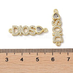 Rack Plating Brass Pave Clear Cubic Zirconia Connector Charms&nbsp;KK-K332-39G