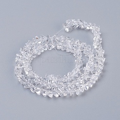 透明ガラスビーズ連売り  多面カット  三角形  透明  4.5x5x6mm  穴：1mm  約88~90個/連  28~30cm&nbsp;EGLA-J146-6mm-NB01