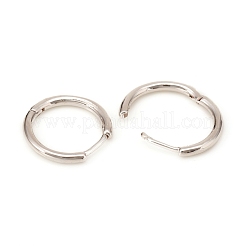 真鍮huggieフープピアス  リング  プラチナ  16x17x2mm  ピン：1mm&nbsp;KK-D160-55P