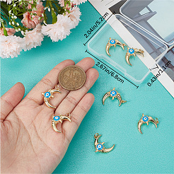 8Pcs Eco-Friendly Brass Enamel Pendants&nbsp;KK-BBC0008-76